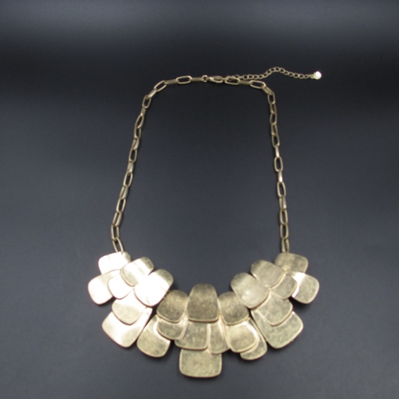 Vintage 21 Inch Stylish Rustic Gold Tone Necklace - Picture 2 of 6